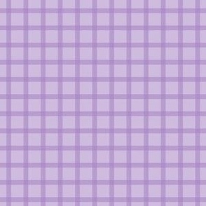 Pale Lavender and Lilac Window Pane Plaid Small Scale Blender