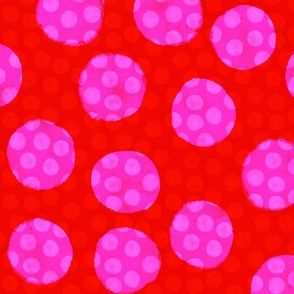 Dots on Spots in Red Hot & Hot Pink