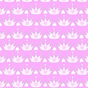 Princes Crowns on bright pink- small scale