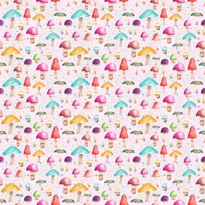 Rainbow Mushrooms//Pink - Med 