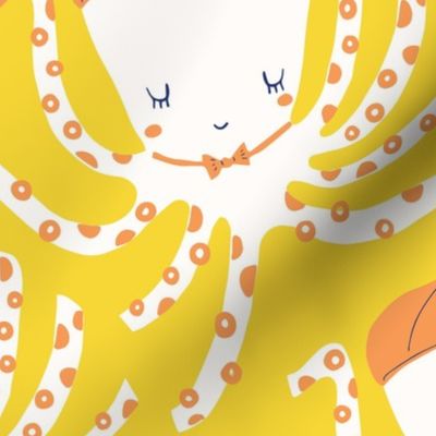 Mr Octopus - Under the Sea - Ocean Animal Friends - Octopus Garden - Orange Yellow