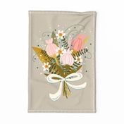 Millie’s Bouquet Tea Towel - Cement