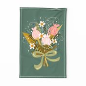 Millie’s Bouquet Tea Towel - Teal