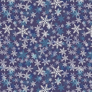 Snowflakes - purple, white and blue