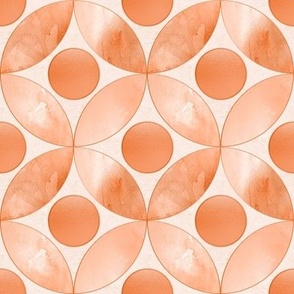 persimmon and peach metallic gold retro flower geometric 