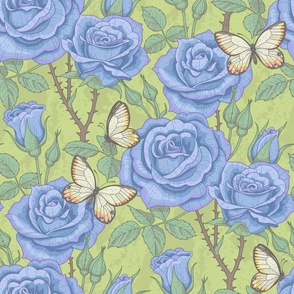Blue vintage roses
