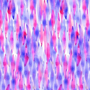 Medium Bright and Colourful Watercolor Mermaid Ocean Water Waves in Purple and Magenta and Faux Shimmering Pink