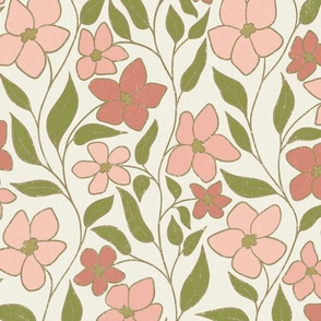 Kelley's Floral - White/Pink (small)