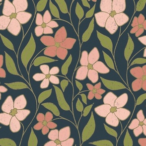 Kelley's Floral - Navy/Pink (small)