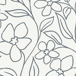 Kelley's Floral - White/Navy