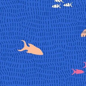 [Large] School of Fish // Electric Blue