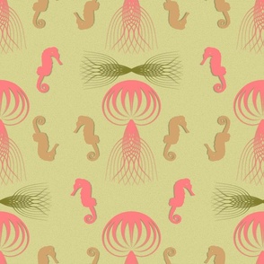 Papercut seahorses and jellyfish_springfrolic_large
