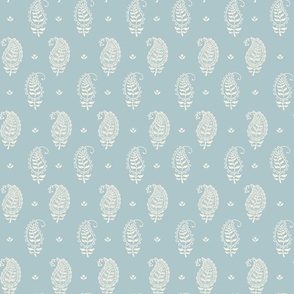 Paisley - Tree of Life | Grandmillennial Cream on Light blue | 6