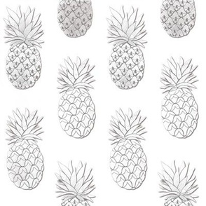 textured Pineapples in white and grey neutrals