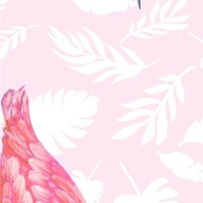Pink flamingo Queen tropical summer time (rotated by customer request)