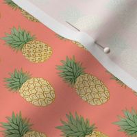 pineapple and coral fabric or wallpaper 