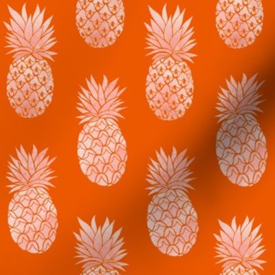 coral or peach and persimmon Pineapple textured pattern