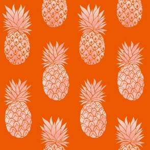 coral or peach and persimmon Pineapple textured pattern