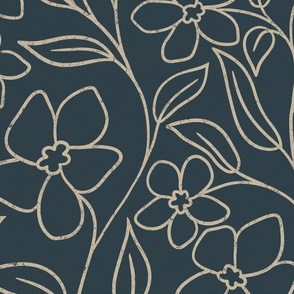 Kelley's Floral - Navy 