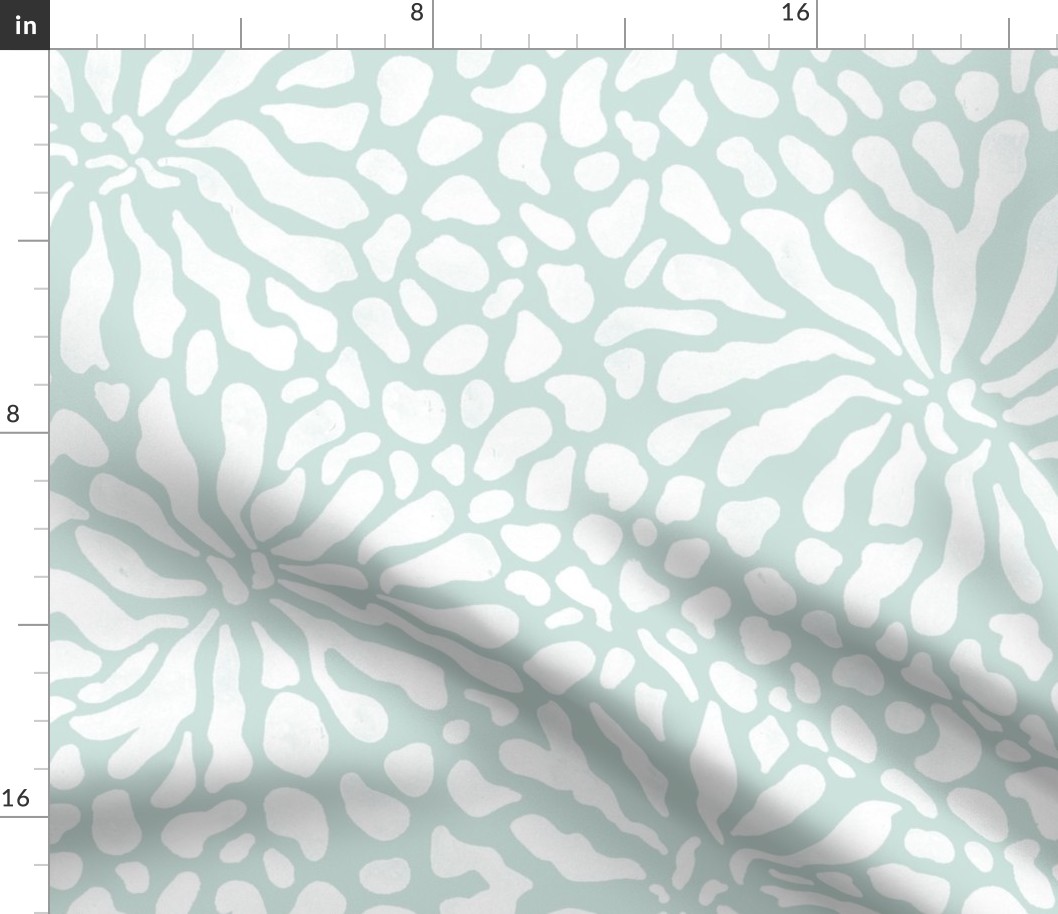 abstract boho garden - sea glass green color - floral coastal botanical wallpaper