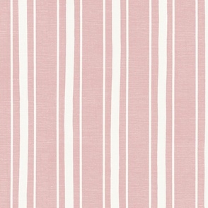 ticking stripe imperfectly painted - light pink