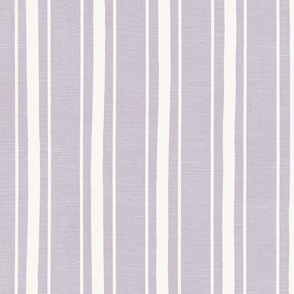 ticking stripe imperfectly painted - pastel purple lavender