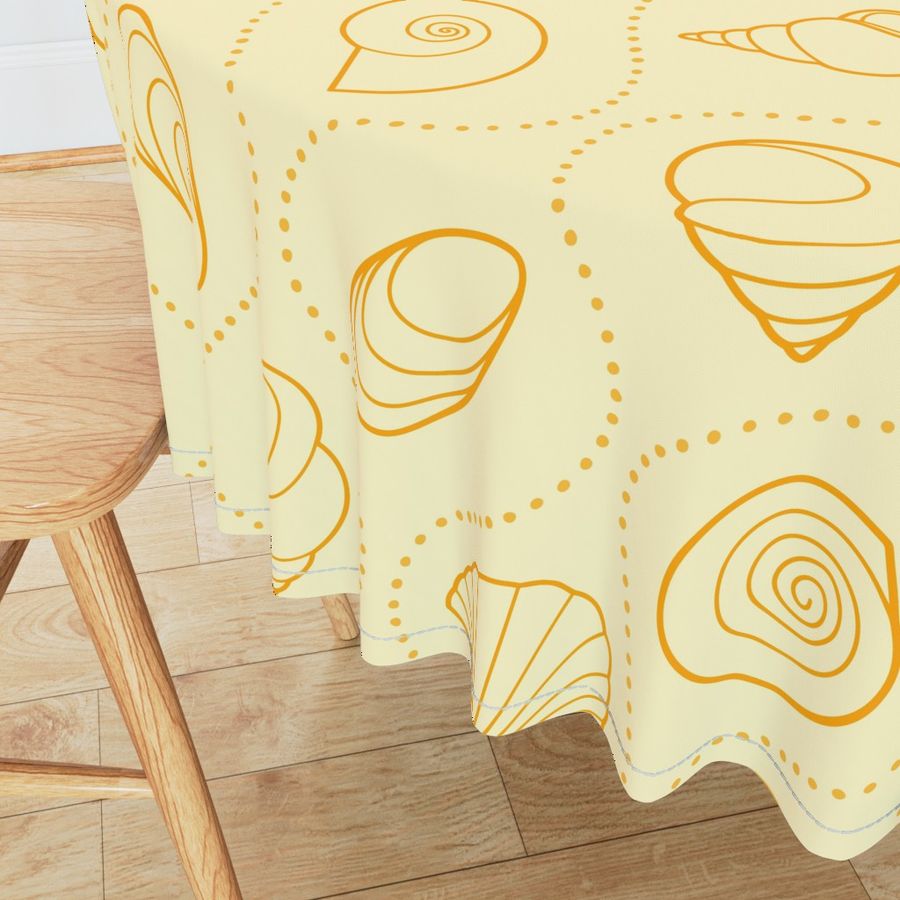 L - Wavy Shell Stripes – Yellow Sand – Soft Stripe Coastal Seaside Sea Shells