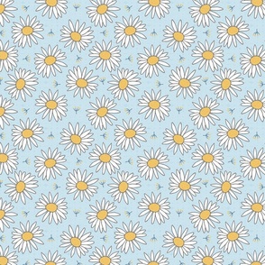 white daisies on light blue | medium 