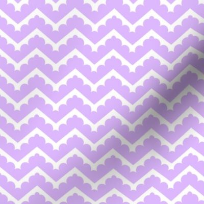 Soft zig zag, rounded zig zag in lilac and white, small scale