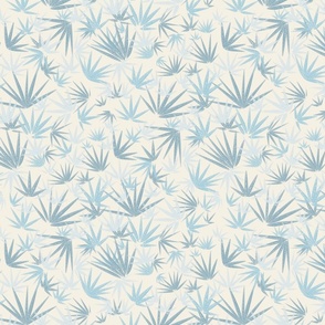 Coastal chic  Palm trees in neutral blue Large scale