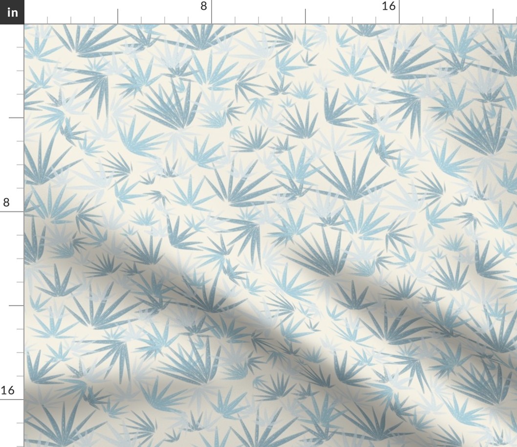 Coastal chic  Palm trees in neutral blue Large scale