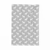Smaller Moose Silhouettes on Cloud Grey Crosshatch