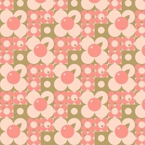 Retro Blooms (Sage and Pink - small)