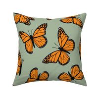 Monarch butterflies - sage - C24