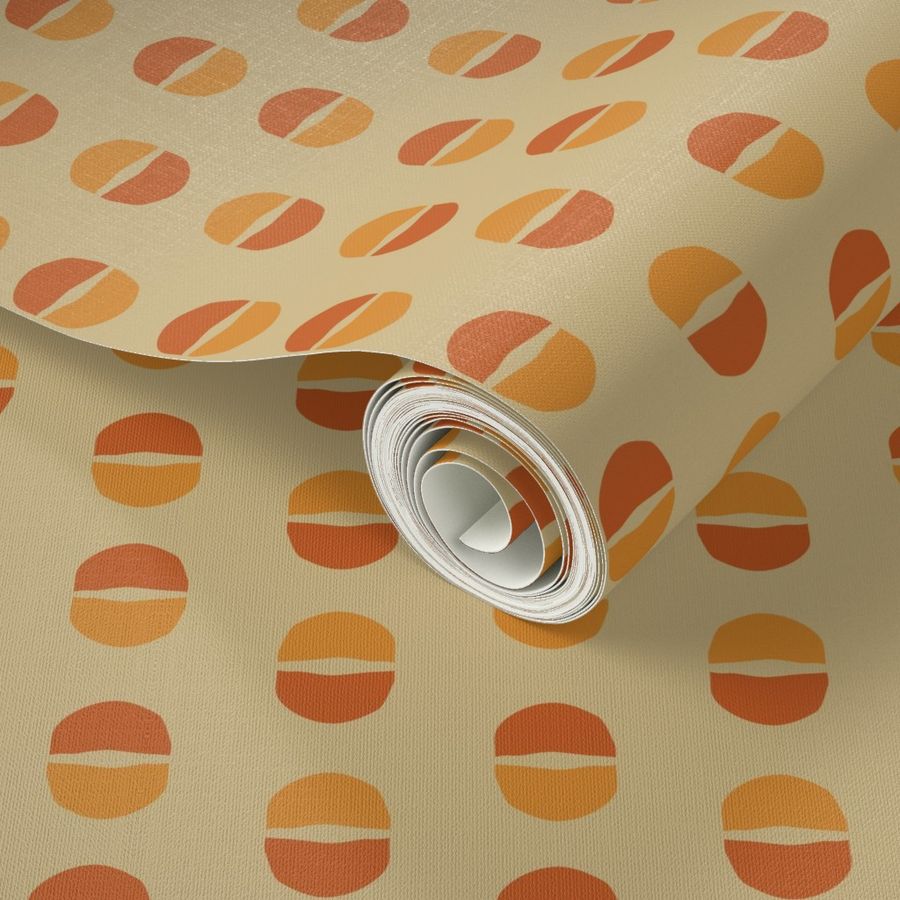 Abstract spot dot design: neutral oranges