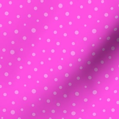 Polka Dot Scatter in Neon Pink on Pink - Small Scale - Aquatic Visibility Swimwear for Safe Swimming