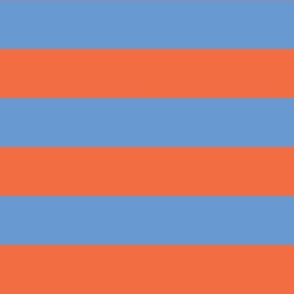 Wide Stripe Light Blue and Orange