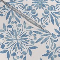 Mama Mia - Greek Tiles inspired beach pattern - Large Scale - Cerulean