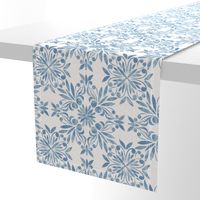 Mama Mia - Greek Tiles inspired beach pattern - Large Scale - Cerulean