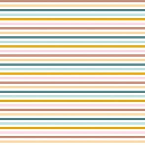 Tiny Micro Stripes in Orange Teal Blue Green Yellow Pink