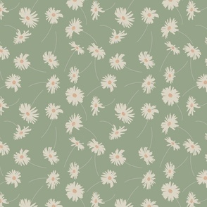 Daisy Scatter Pale Green  LARGE