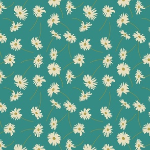 Daisy Scatter Teal Blue  LARGE