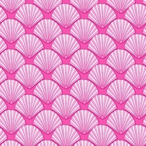 seashell scallop shells in violet pink 