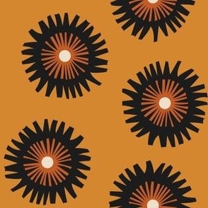 Simple flower design:  orange black