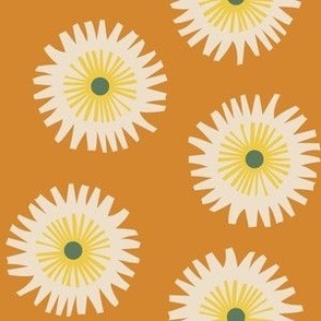 Simple flower design:  orange white
