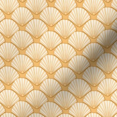 seashell scallop shells in yellow