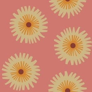 Simple flower design:  pink neutral