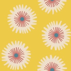 Simple flower design:  yellow white