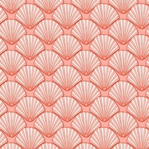 seashell scallop shells in peach and orange 