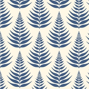 Fern leaves damask - blue